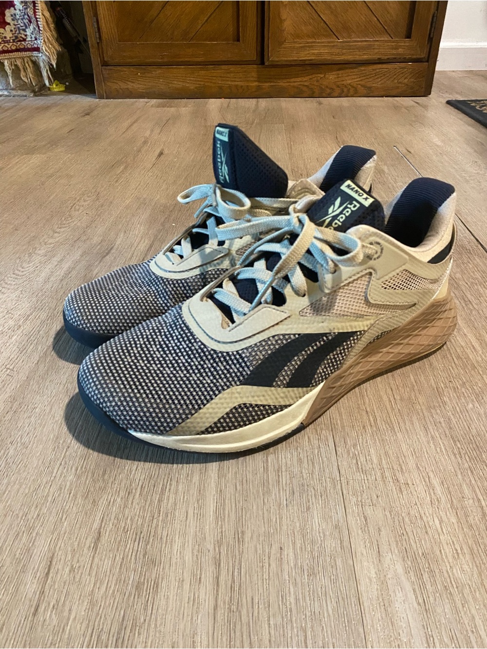 Reebok Kids Navy and Cream Low-Top Sneakers